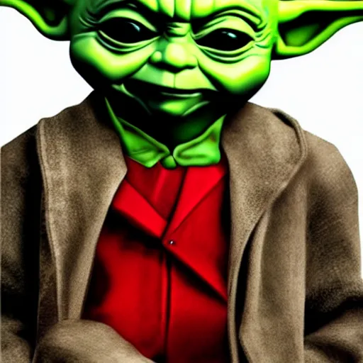 Image similar to Baby Yoda As the joker digital art 4K quality super realistic
