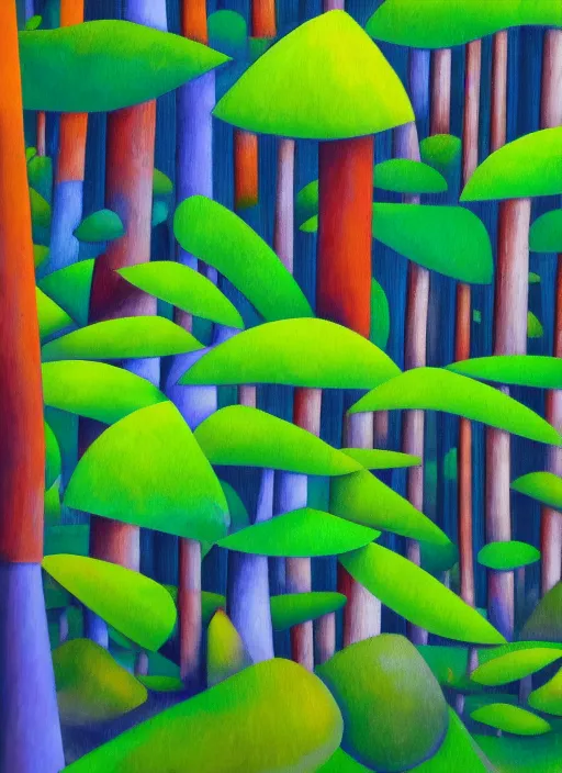 Image similar to lush forest, high detail, 4 k, cubism style