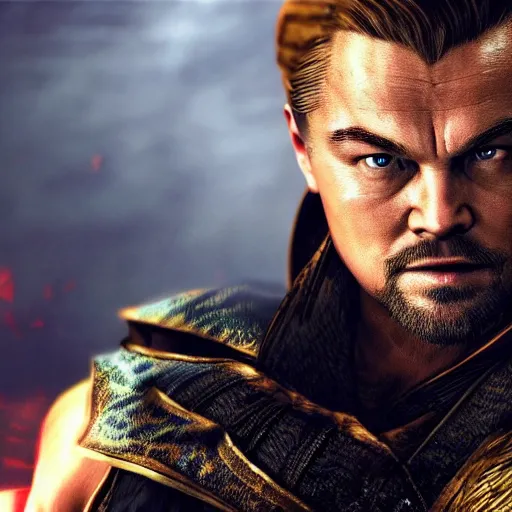 Image similar to Leonardo Dicaprio in Mortal Kombat XII, 4k, detailed,