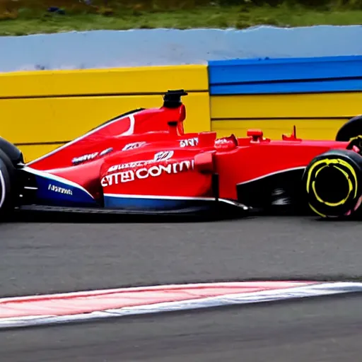 Image similar to fernando alonso punching alpine's f 1 car into pieces