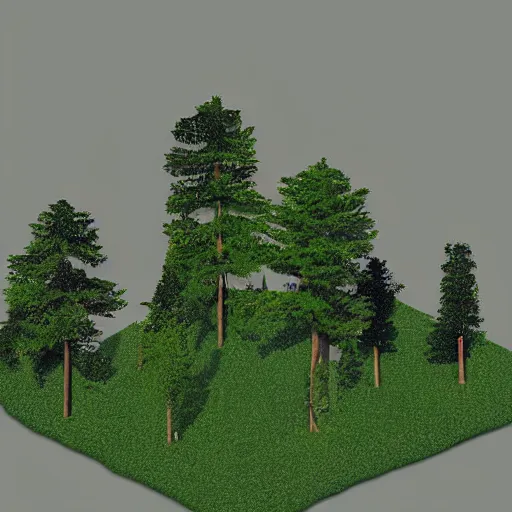 Prompt: american woodlands, american landscape, ms dos, old school, retro, 3 d, low poly, low res