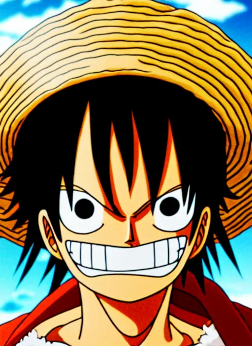 Image similar to photograph of a luffy face, depth of field, focus,