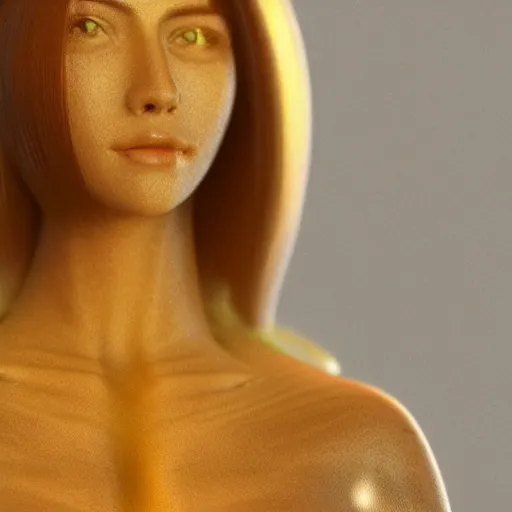 Image similar to beautiful render female made from honey, light through her body