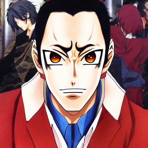 Image similar to beautiful amazing anime portrait painting of kiryu kazuma. by koyoharu gotouge, kohei horikoshi, tatsuya endo, satoshi kon