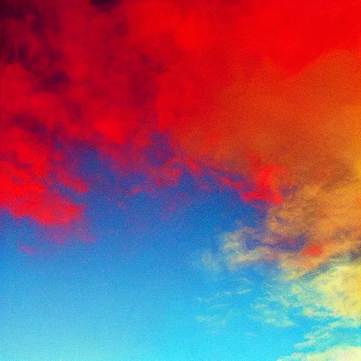 Image similar to red blue and yellow sky