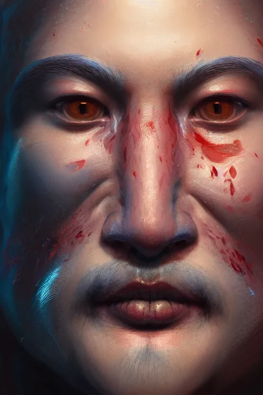 Image similar to ultra detailed close up facial portrait of elmo, extremely detailed digital painting, in the style of fenghua zhong and ruan jia and jeremy lipking and peter mohrbacher, mystical colors, rim light, beautiful lighting, 8 k, stunning scene, raytracing, octane, trending on artstation