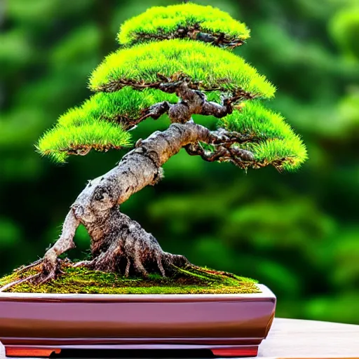 Prompt: photo of a beautiful! Bonsai, highly detailed, 4k, HDR, smooth, sharp focus, hyper realistic, high resolution, photo-realistic