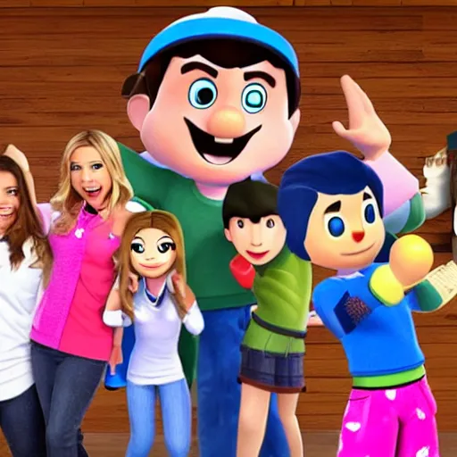 Image similar to cast of icarly in wii sports resort