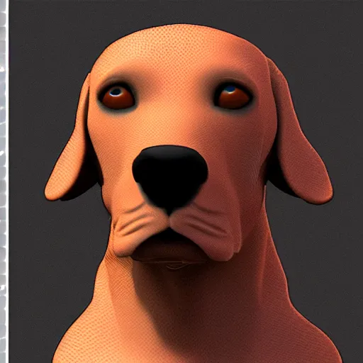 Prompt: detailed 3 d mesh of a dog, modeling space zbrush