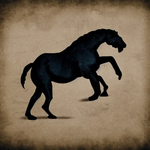 Image similar to an ape and a horse, yin Yang shaped