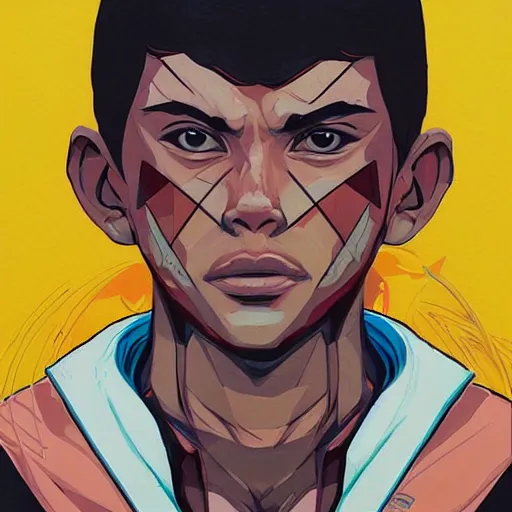 Image similar to Sean of Street Fighter 3 profile picture by Sachin Teng, asymmetrical, Organic Painting , Violent, Powerful, geometric shapes, hard edges, energetic, graffiti, street art:2 by Sachin Teng:4