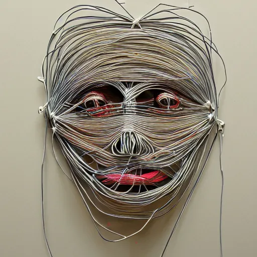 Image similar to a face made of wires