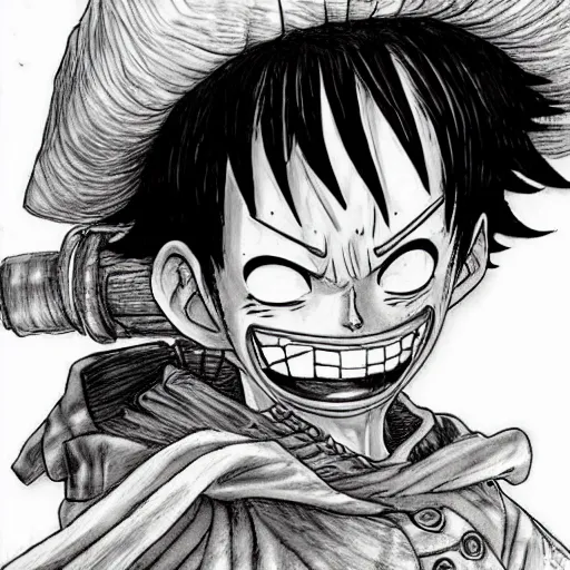 Image similar to luffy by kim jung gi