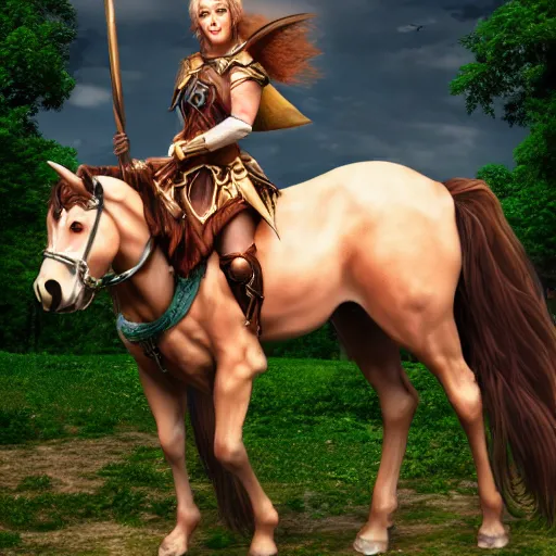 Prompt: a female DND centaur, high resolution film still, 8k, HDR colors, cosplay, studio lighting