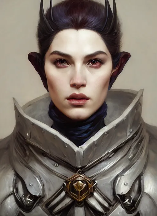 Prompt: royal demon half human, elegant, wearing a bomber jacket, armor, hyper realistic, white horns, extremely detailed, dnd character art portrait, fantasy art,, dramatic lighting, vivid colors, artstation, by edgar maxence and caravaggio and michael whelan and delacroix, lois van baarle and bouguereau