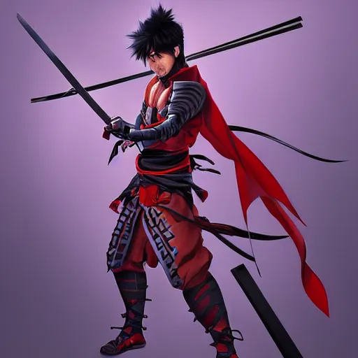 Image similar to full body concept art of a samurai ninja warrior pixar anime sharp lines high contrast photorealistic unreal engine raytraced ghibli realistic shaded sharp lines stylized by stanley artgerm lau, wlop, rossdraws, james jean, jakob eirich, andrei riabovitchev, marc simonetti, and sakimichan, trending on artstation