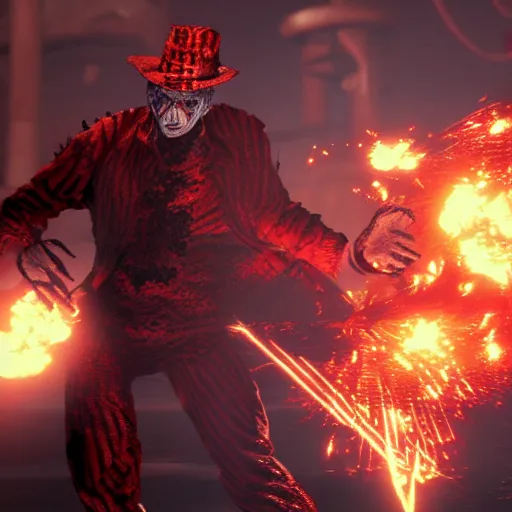 Image similar to freddy krueger in tekken 7, gameplay, fighting game,