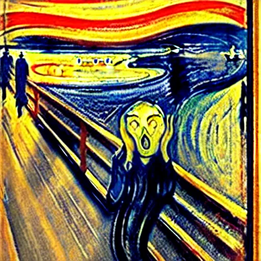 Image similar to the scream in a realistic setting