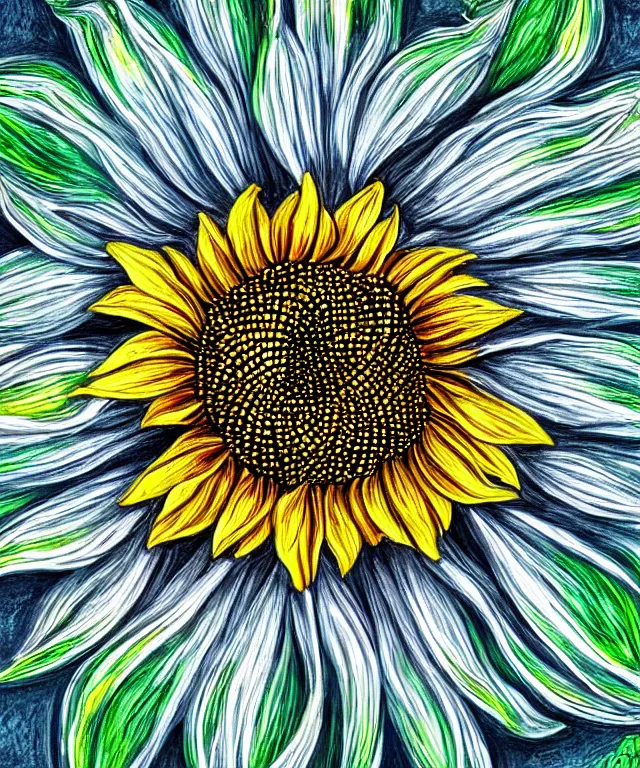 Image similar to perfectly detailed sunflower, heavenly, symmetrical, intricate, highly detailed, digital painting, smooth, sharp focus, illustration