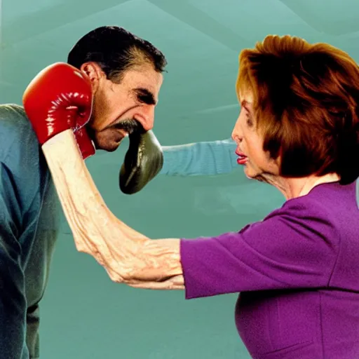 Image similar to frank zappa punching nancy pelosi