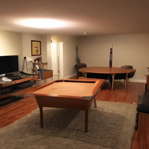 Image similar to basement of a furnished 1970s house