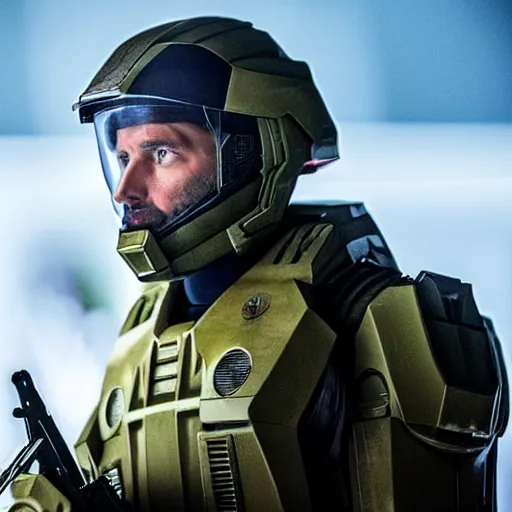 Prompt: NCIS New Orleans actor Rob Kerkovich in the tv series Halo, cinematic film still