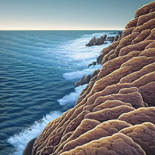 Image similar to a gust of rocky sea air pushed open the door by jeffrey smith, oil on canvas