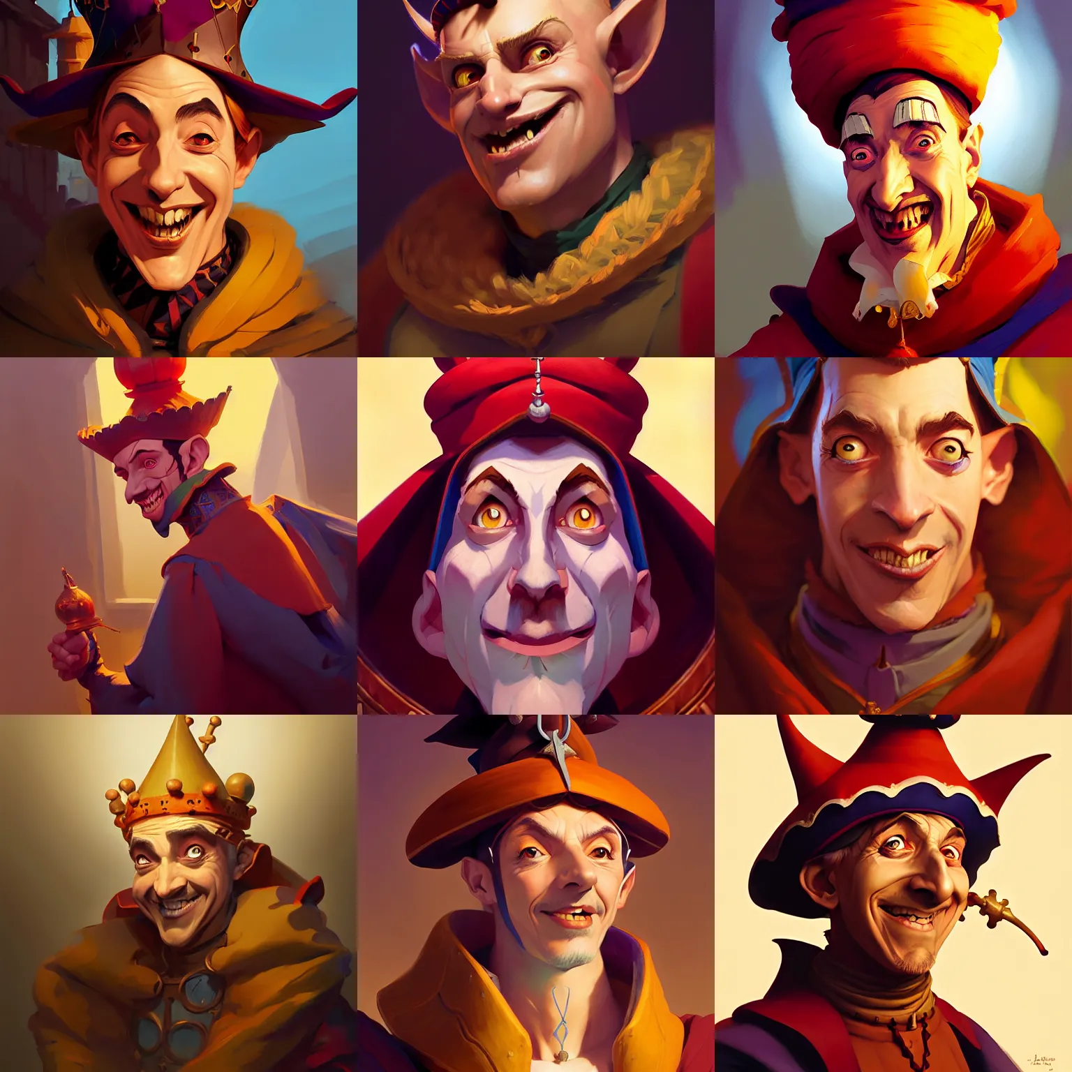 Prompt: portrait of a medieval court jester, behance hd by jesper ejsing, by rhads, makoto shinkai and lois van baarle, ilya kuvshinov, rossdraws global illumination