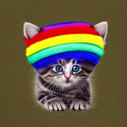 Image similar to rainbow cosmic cute kitten