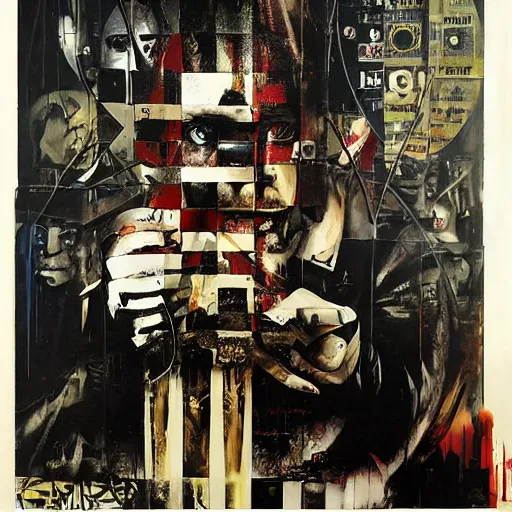 Image similar to chess and politics by an anarchist, by karol bak, banksy, simon bisley, guy denning, mimmo rotella, ravi zupa