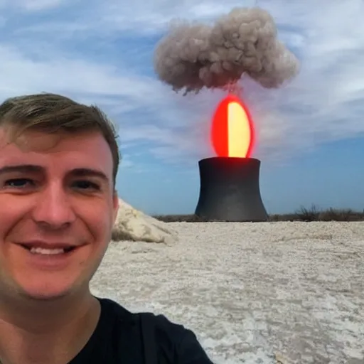 Prompt: Selfie with a nuclear blast #selfie #lastselfie