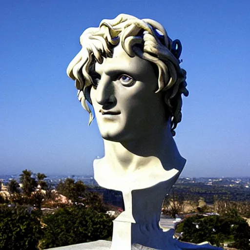 Prompt: a sculpture by canova with the likeness of rutger hauer wrapped in snakes