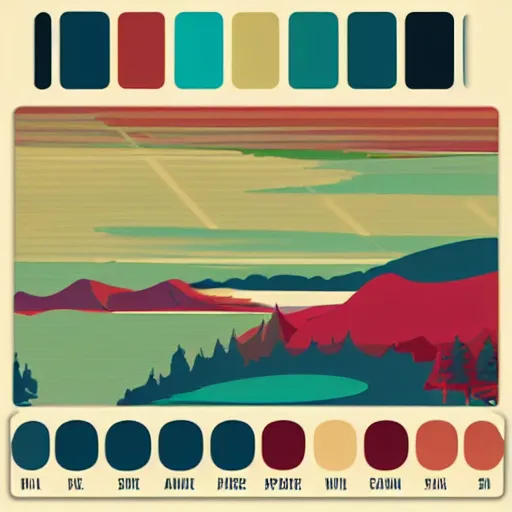 Image similar to Retro, nostalgic, landscape, digital art, retro palette