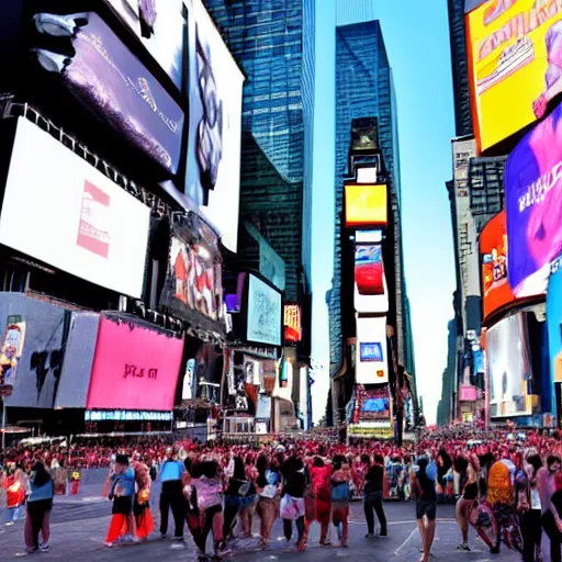 Image similar to photo of moai statues invasion in times square