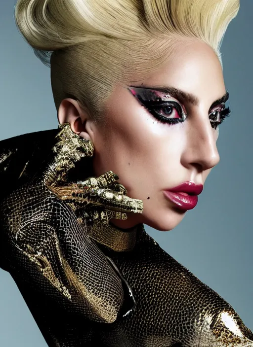 Image similar to lady gaga vogue photoshoot by nick knight editorial studio lighting Highly realistic. High resolution. Highly detailed. Dramatic. 8k.4k.