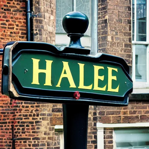 Image similar to a street sign with the text “hale avenue”, cambridge, england