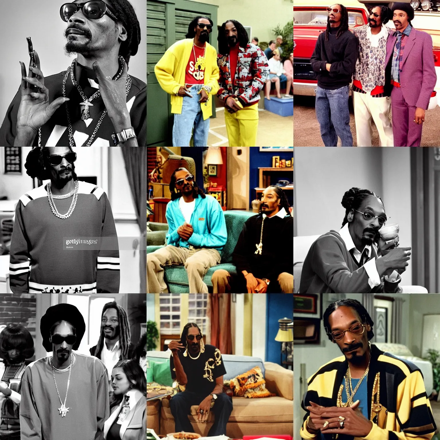 Prompt: snoop dogg on the set of 7 0's sitcom, good times