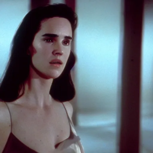 Image similar to young jennifer connelly in a science fiction movie, vapourware, 4 k