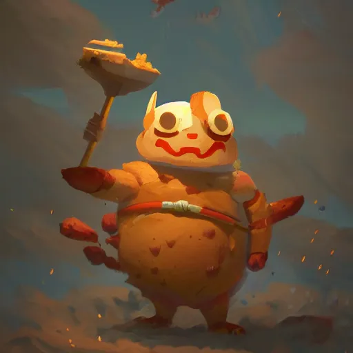 Image similar to portrait of mr viking cinnamon toast, bread type pokemon, strong pixar wheat bread warrior, volumetric lighting, dynamic composition, art by sachin teng and sergey kolesov and ruan jia and heng z, scifi, fantasy, hyper detailed, ultra realistic, sharp focus, wildlife photography, national geographic, octane render, concept art