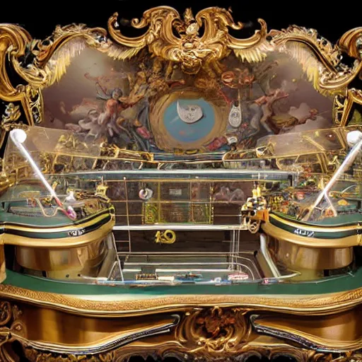 Image similar to rococo-style pinball machine