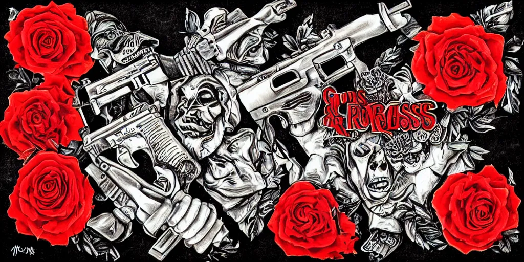 Image similar to guns and roses artwork