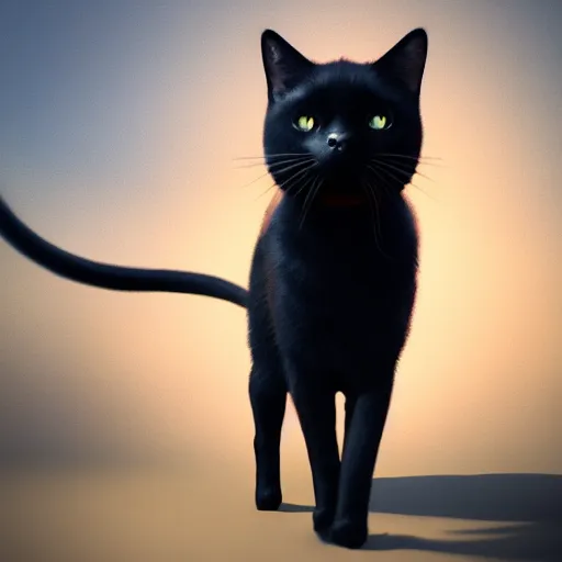 Prompt: magic black cat, golden hour, fantasy, sharp focus, digital art, hyper realistic, 4 k, unreal engine, highly detailed, hd, dramatic lighting by brom, trending on artstation