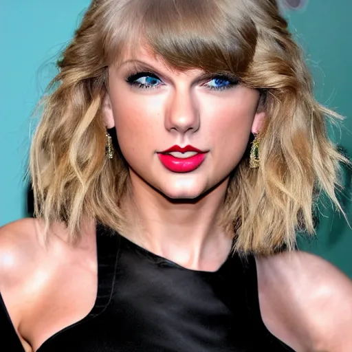 Image similar to taylor swift with a long blue beard