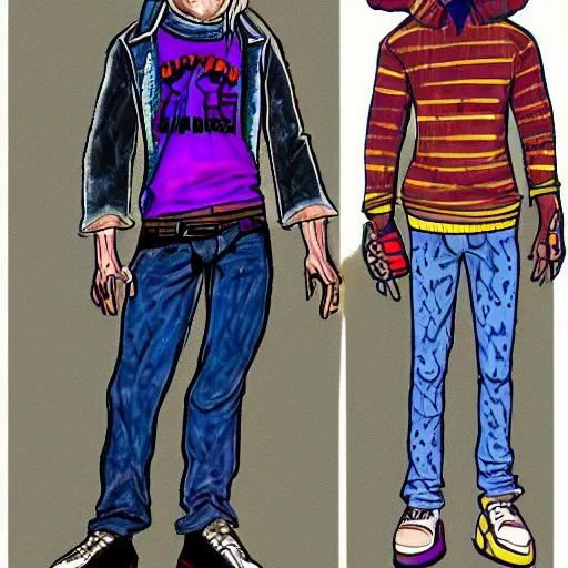 Image similar to 9 0 s character concept art, cool clothes