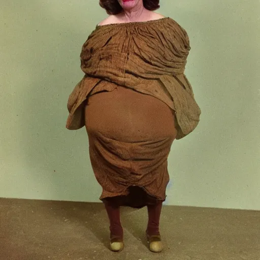 Image similar to full body color photograph of real snail woman