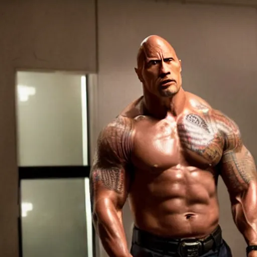 Image similar to dwayne johnson as john macintyre in diehard film, box office scene