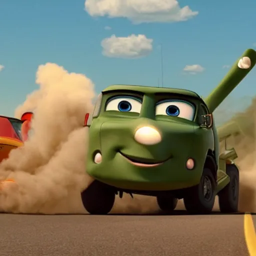 Image similar to HIMARS in Cars Pixar movie