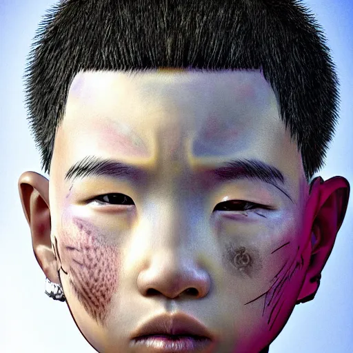 Prompt: portrait of chinese boy cyborg concept art