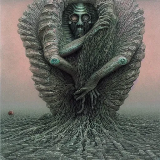 Prompt: Anime made by Zdzislaw Beksinski