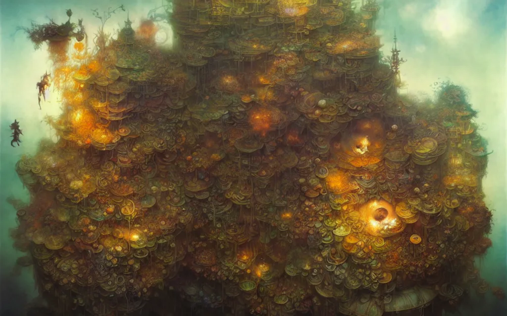 Prompt: anak orang gila di pasar, beautiful matte painting, brian froud, yoshitaka amano, kim keever, victo ngai, james jean